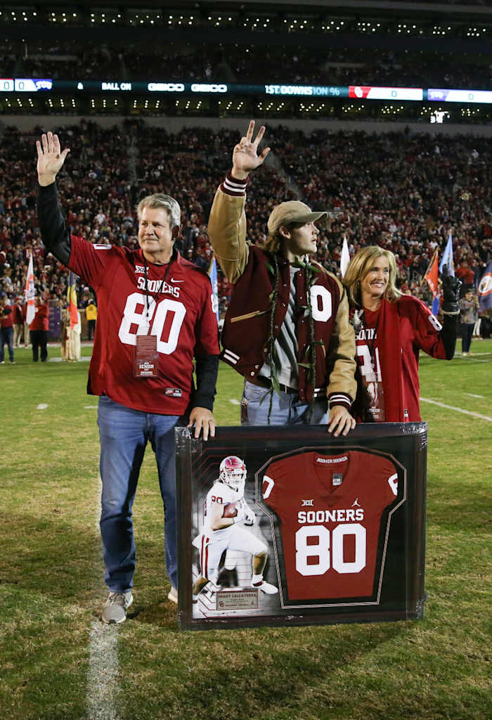 Grant Calcaterra and his family on Senior Night